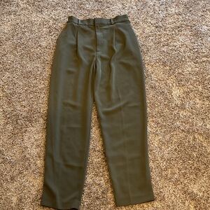 Uniqlo Green Dress Pants Straight Leg Cotton Blend, Size XS